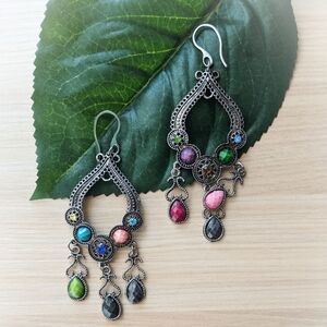 Vintage boho earrings BNIP Stainless steel hooks